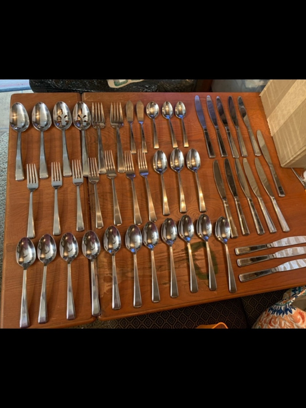 Wallace Stainless Steel Flatware Set WAS240 Silver Stainless Steel 46 Piece Set